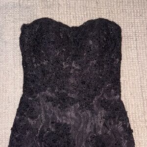Milano Black Strapless Lace Dress